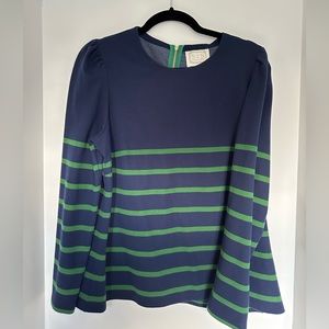 Sail to Sable Stripe Navy Shirt with Green Stripes and Princess long sleeves XL